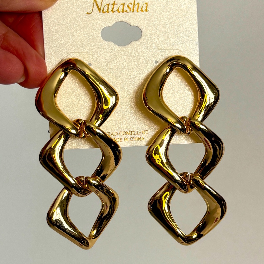 Natasha Couture Gold-Tone Geometric Earrings